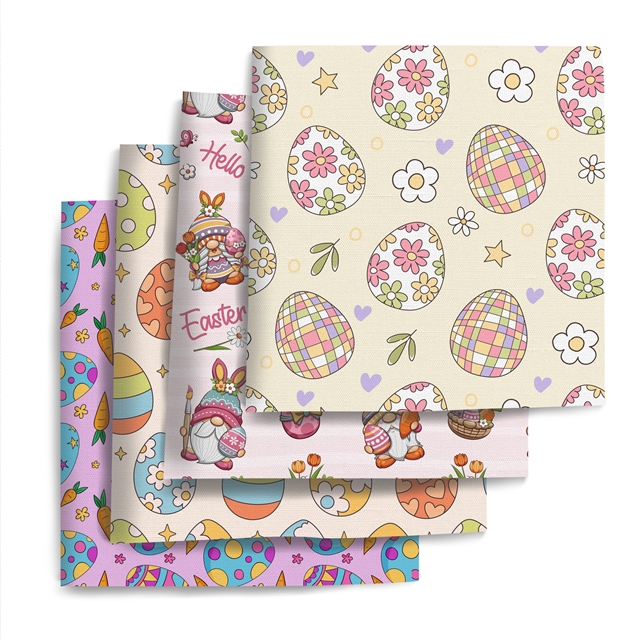 polyester cotton easter series polyester cotton fabric set (4 pcs/set)