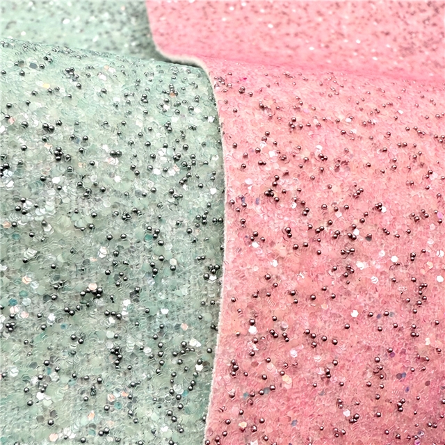synthetic leather glow in the dark chunky glitter faux leather