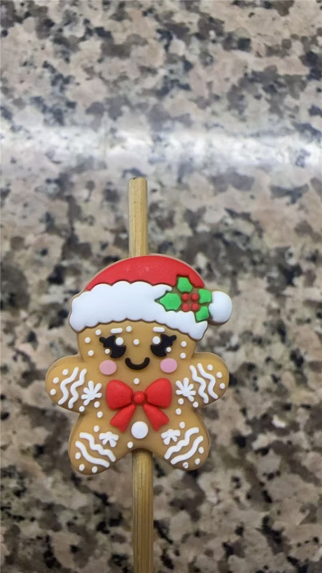 silicone three-dimensional gingerbread man silicone bead