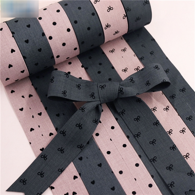 velvet dot heart fabric cut to stripe