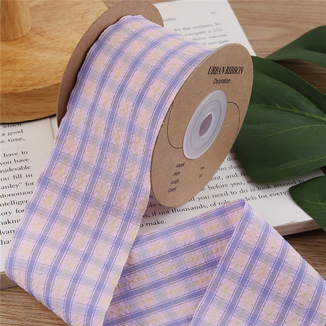 polyester cream two-color checkered woven tape