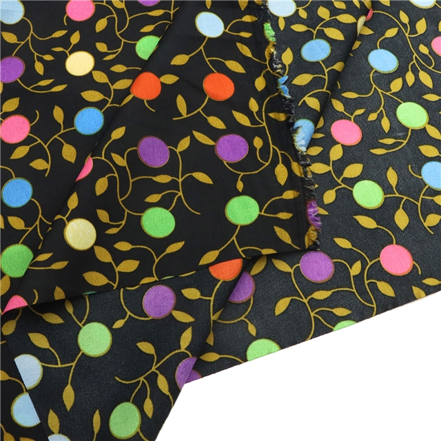 100％ polyester round leaf 100％ polyester fabric