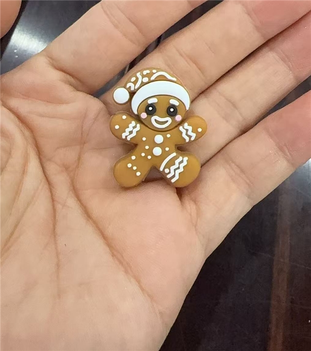 silicone three-dimensional gingerbread man silicone bead