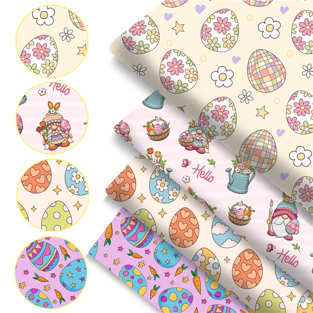 polyester cotton easter series polyester cotton fabric set (4 pcs/set)