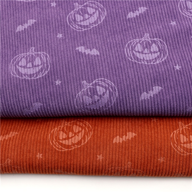 8w  halloween embossed pumpkin pattern corduroy fabric