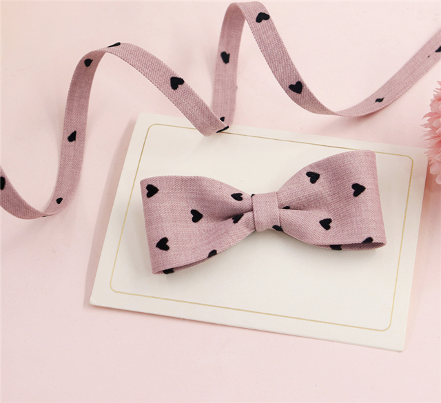 velvet dot heart fabric cut to stripe