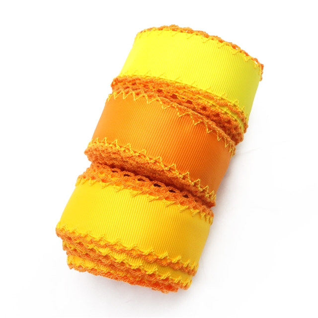 grosgrain yellow series grosgrain double layer two-color hook ribbon