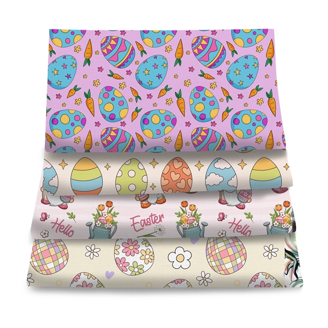 polyester cotton easter series polyester cotton fabric set (4 pcs/set)