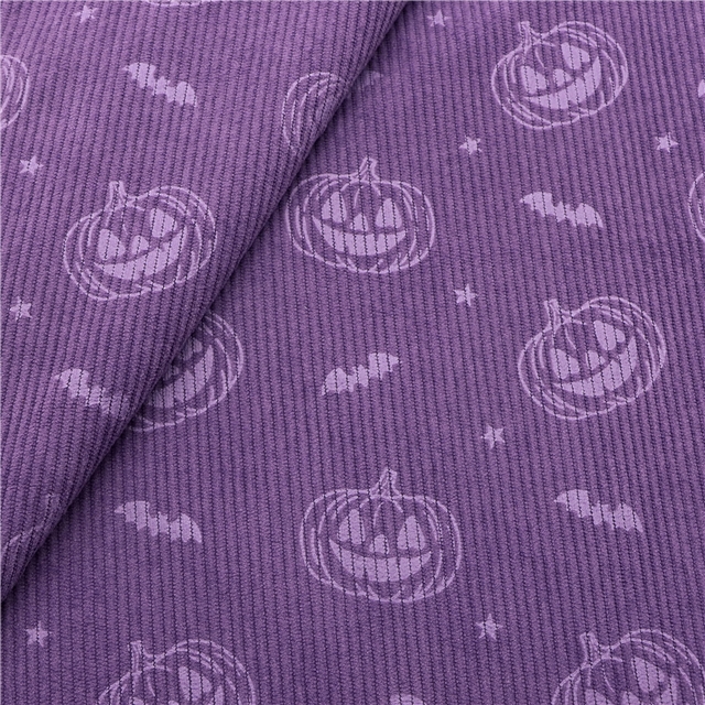 8w  halloween embossed pumpkin pattern corduroy fabric