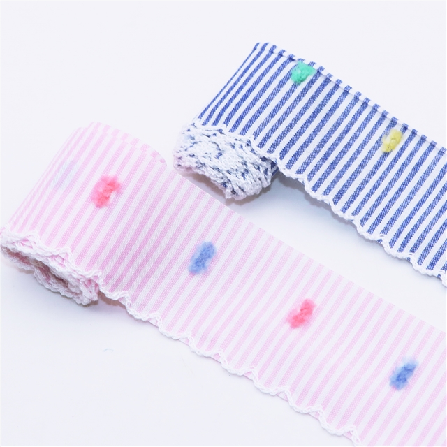 bud edge fuzzy dot stripe lace tape