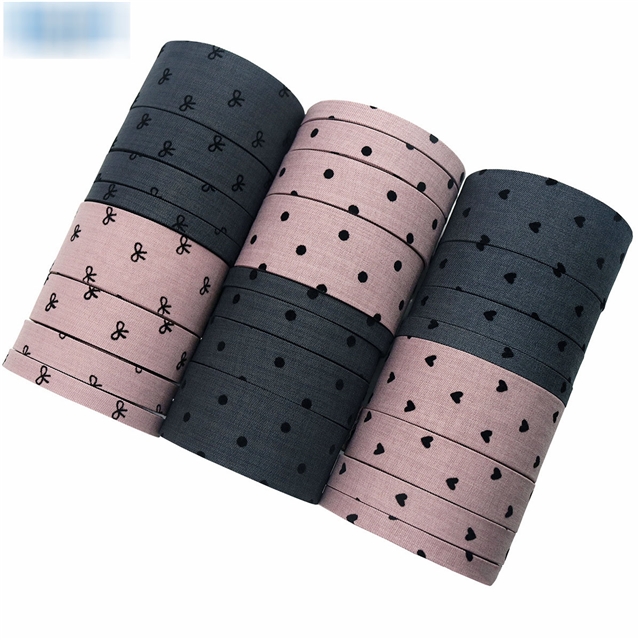 velvet dot heart fabric cut to stripe