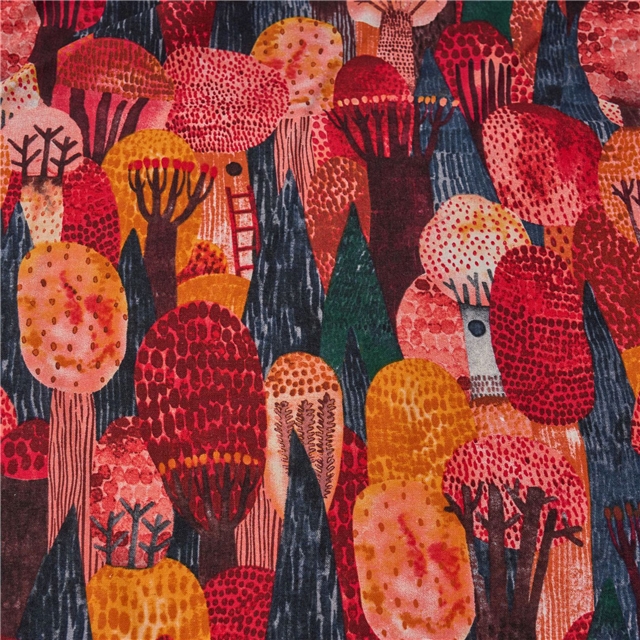 reactive printed cotton linen printed fabric