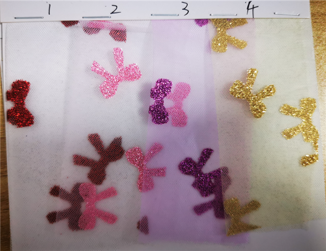 100%polyester Glitter bow knot Mesh Fabric