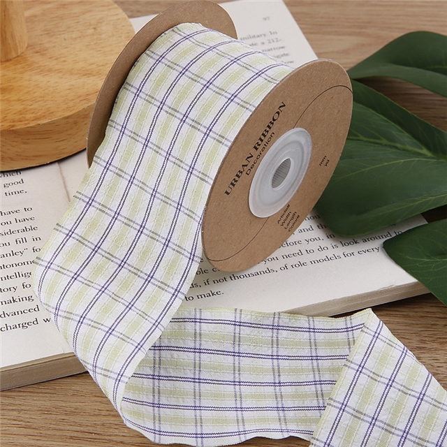 polyester cream two-color checkered woven tape