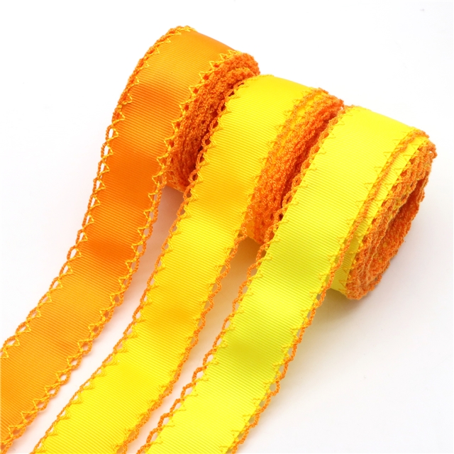 grosgrain yellow series grosgrain double layer two-color hook ribbon