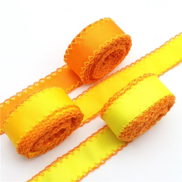 grosgrain yellow series grosgrain double layer two-color hook ribbon