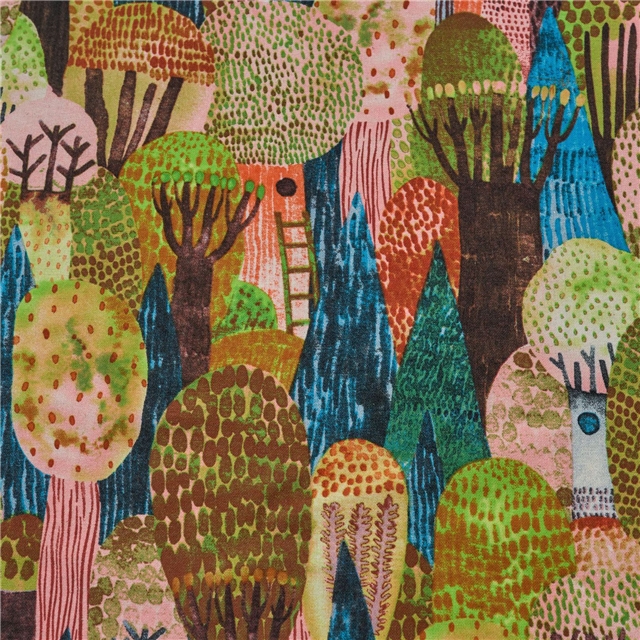 reactive printed cotton linen printed fabric