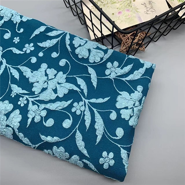 3d leaf flower relief bubble jacquard fabric