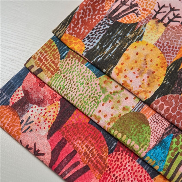 reactive printed cotton linen printed fabric