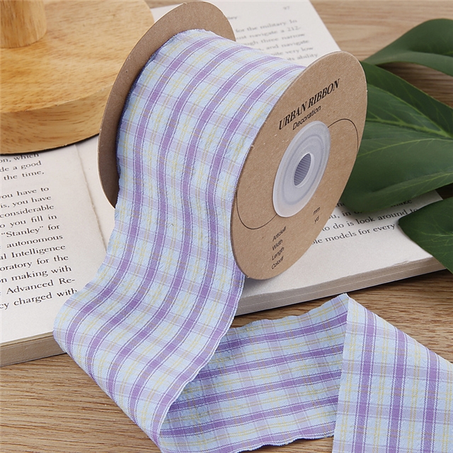 polyester cream two-color checkered woven tape