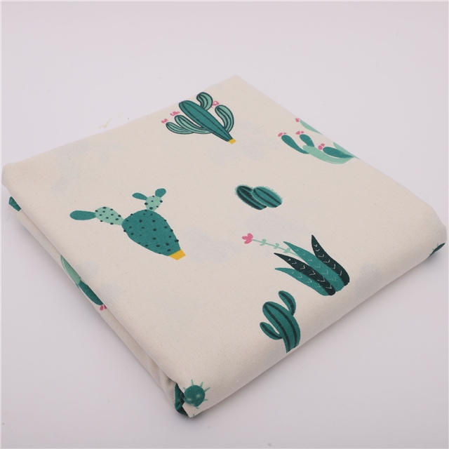 pineapple cactus printed cotton linen