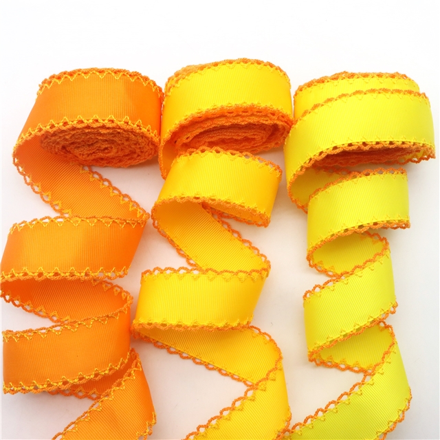 grosgrain yellow series grosgrain double layer two-color hook ribbon