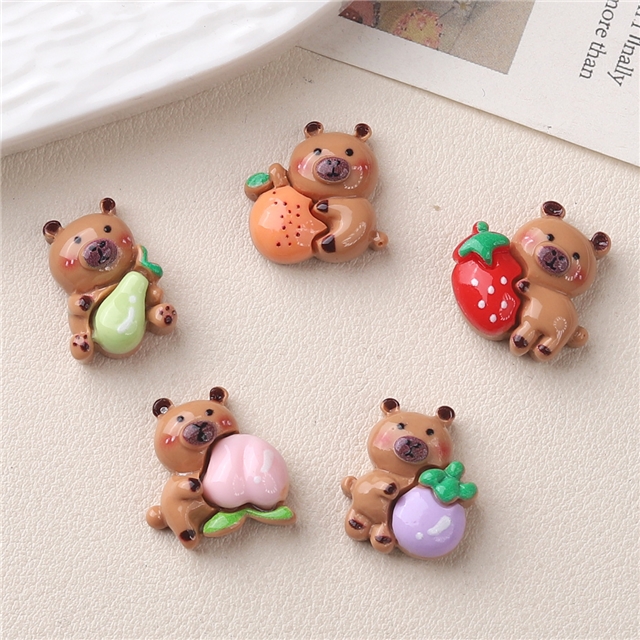 plastic/resin fruit capybara 3d resin accessories