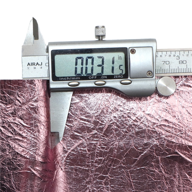 synthetic leather wrinkled metallic color faux leather 