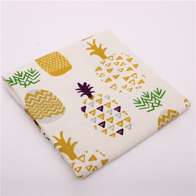 pineapple cactus printed cotton linen