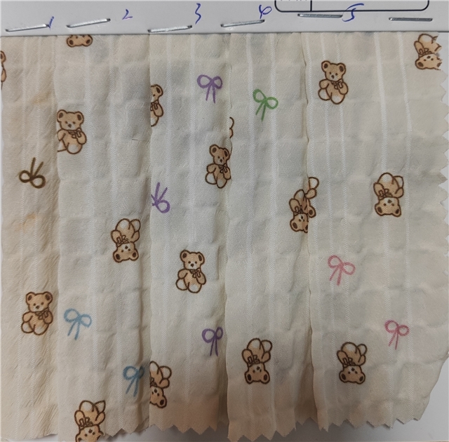 bear bow chiffon fabric