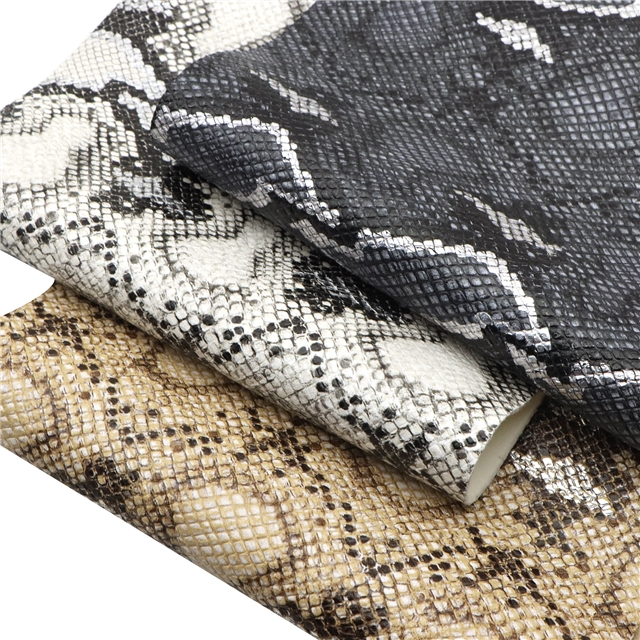 synthetic leather bump texture hot gold and silver snake pattern faux leather
