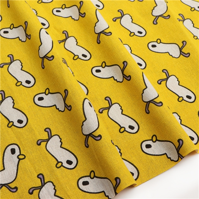 cartoon fruit leaves linen printed fabric 1#,50*150cm(19.7*59.1