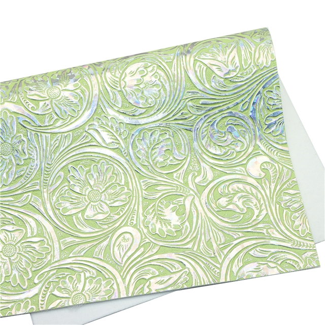 synthetic leather laser bump texture flower faux leather