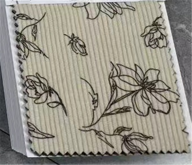 flower printed corduroy fabric