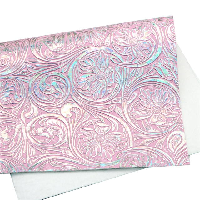 synthetic leather laser bump texture flower faux leather 30*135cm(11.8*53.1
