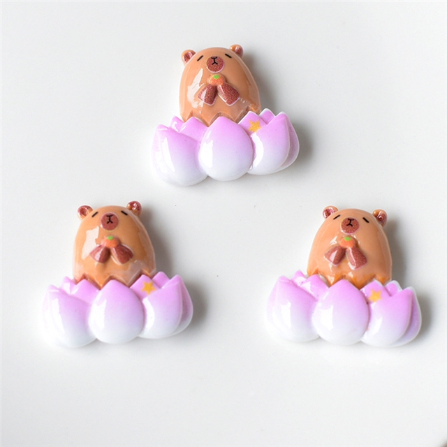 plastic/resin cute capybara 3d resin accessories