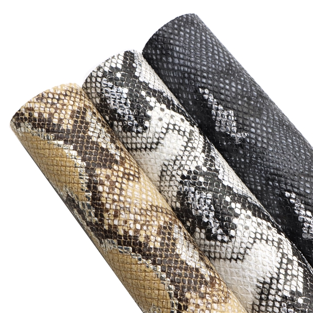 synthetic leather bump texture hot gold and silver snake pattern faux leather