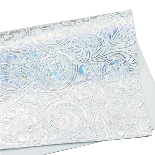 synthetic leather laser bump texture flower faux leather
