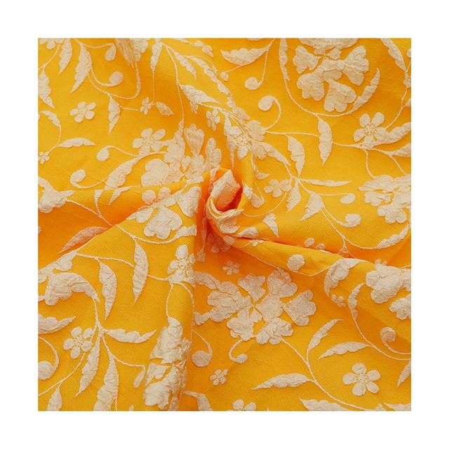 3d leaf flower relief bubble jacquard fabric