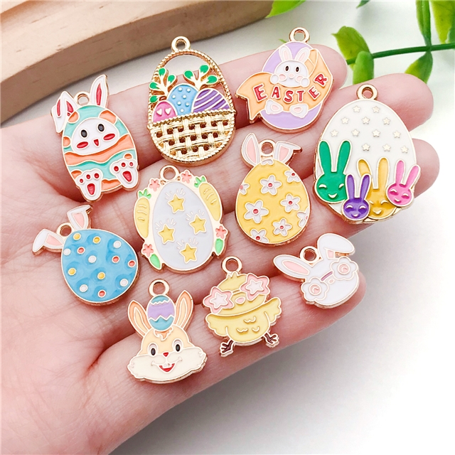 alloy easter drop oil alloy pendant