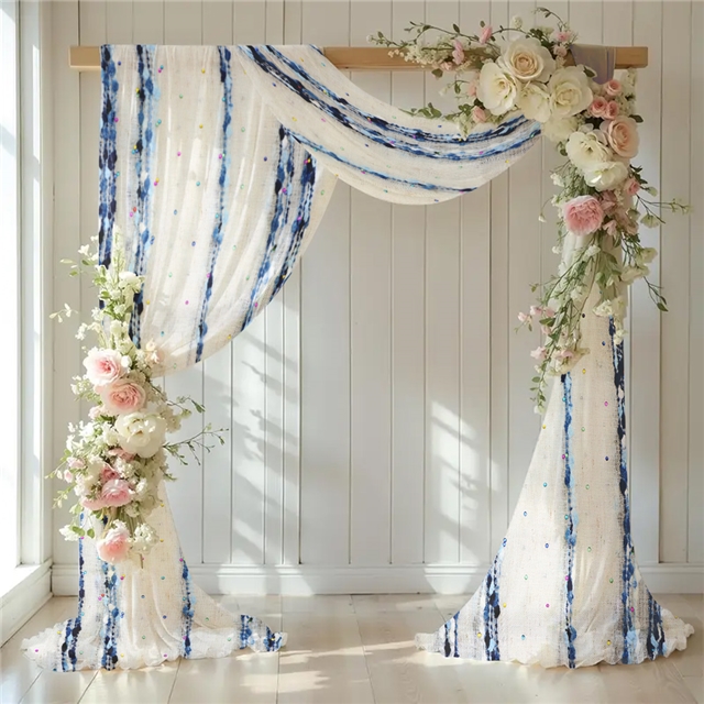 hot color diamond plush particle horizontal stripe cotton linen gauze 3#white,50*140cm(19.7*55.1