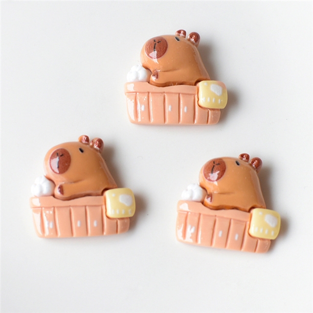 plastic/resin cute capybara 3d resin accessories