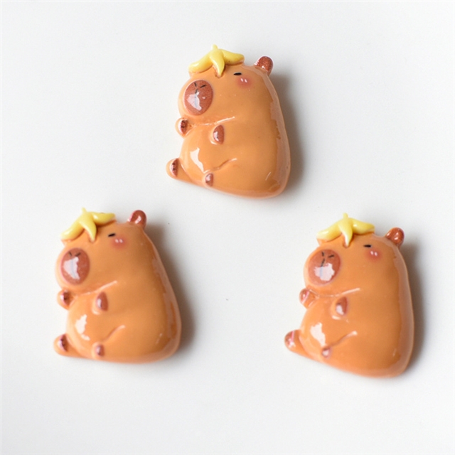 plastic/resin cute capybara 3d resin accessories