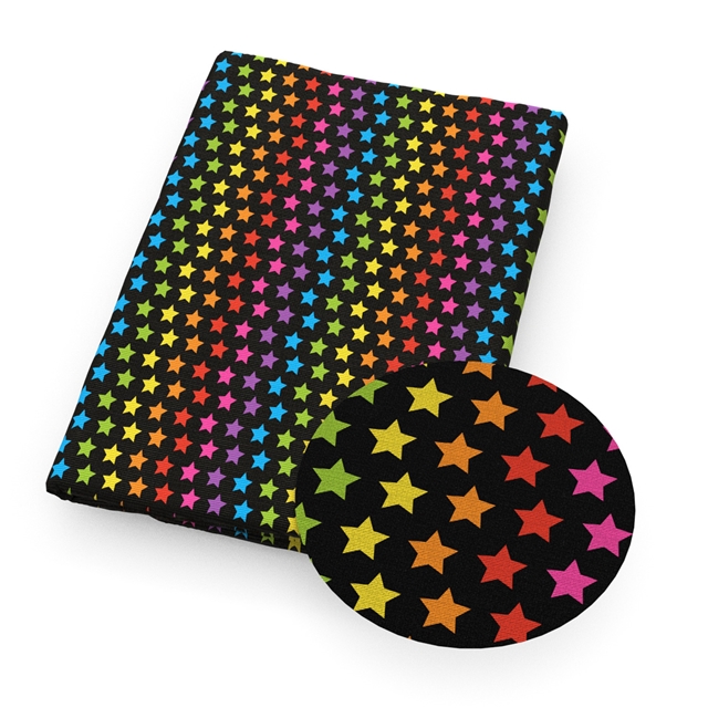 polyester cotton colorful dots stars series polyester cotton fabric set (4 pcs/set)