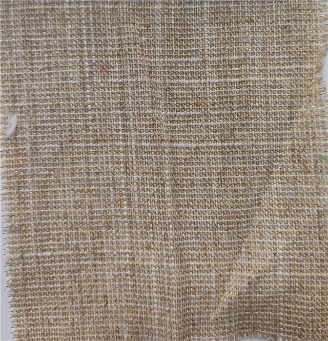 gold thread weaving linen fabric