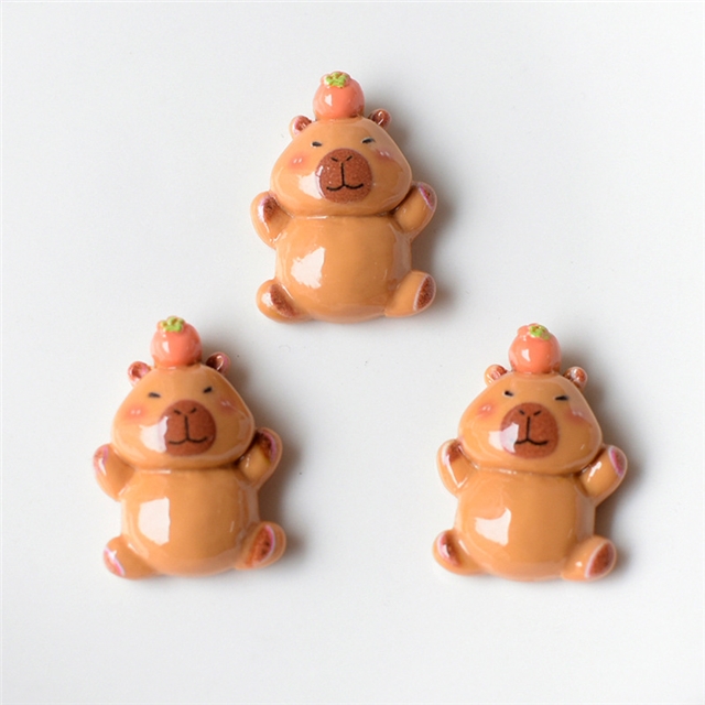 plastic/resin cute capybara 3d resin accessories