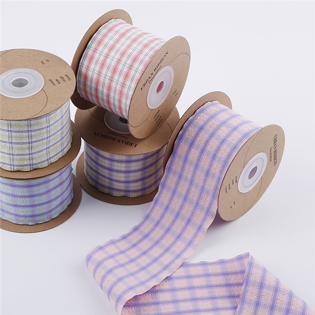 polyester cream two-color checkered woven tape