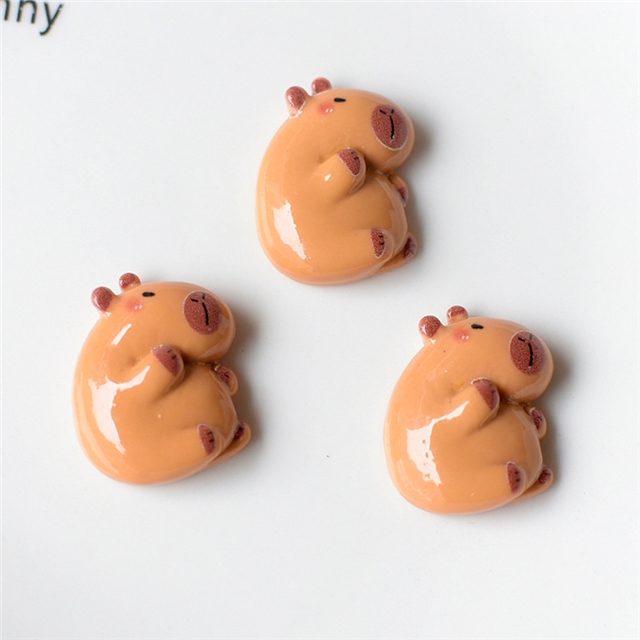 plastic/resin cute capybara 3d resin accessories