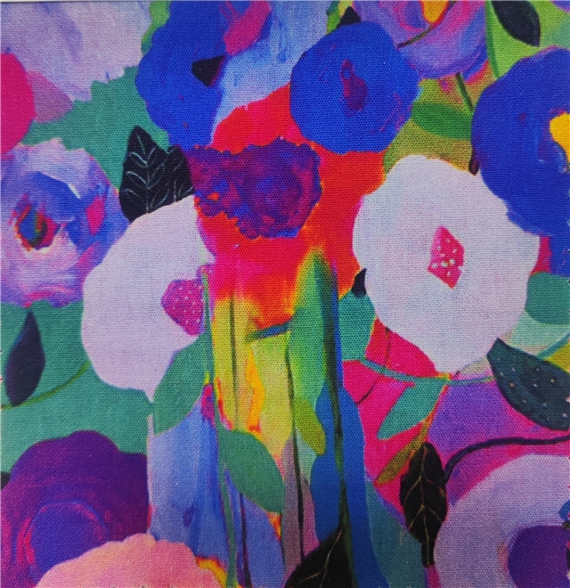 oil painting style cotton digital printed fabric