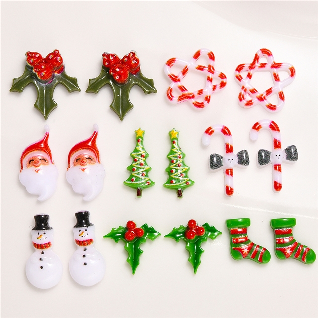 resin christmas series mini 3d resin nail accessories